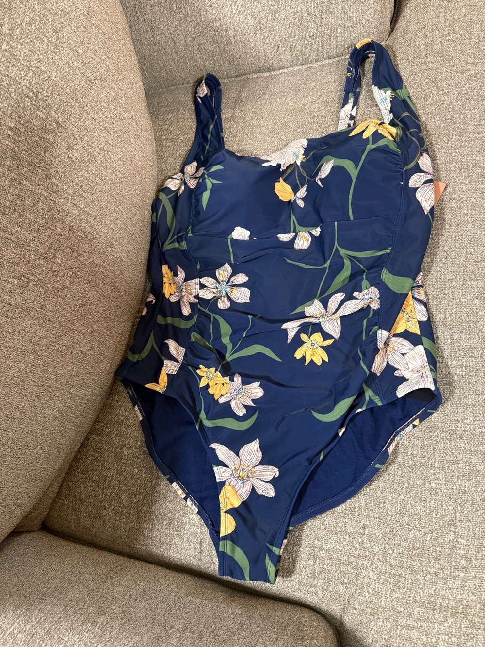 Shade & Shore Navy Floral One-Piece Swimsuit